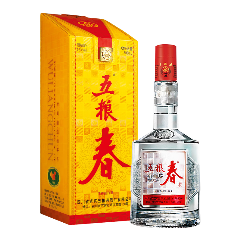 21点开始：五粮春 一代 经典浓香型白酒 45度 500mL 1瓶 109元（需用券）