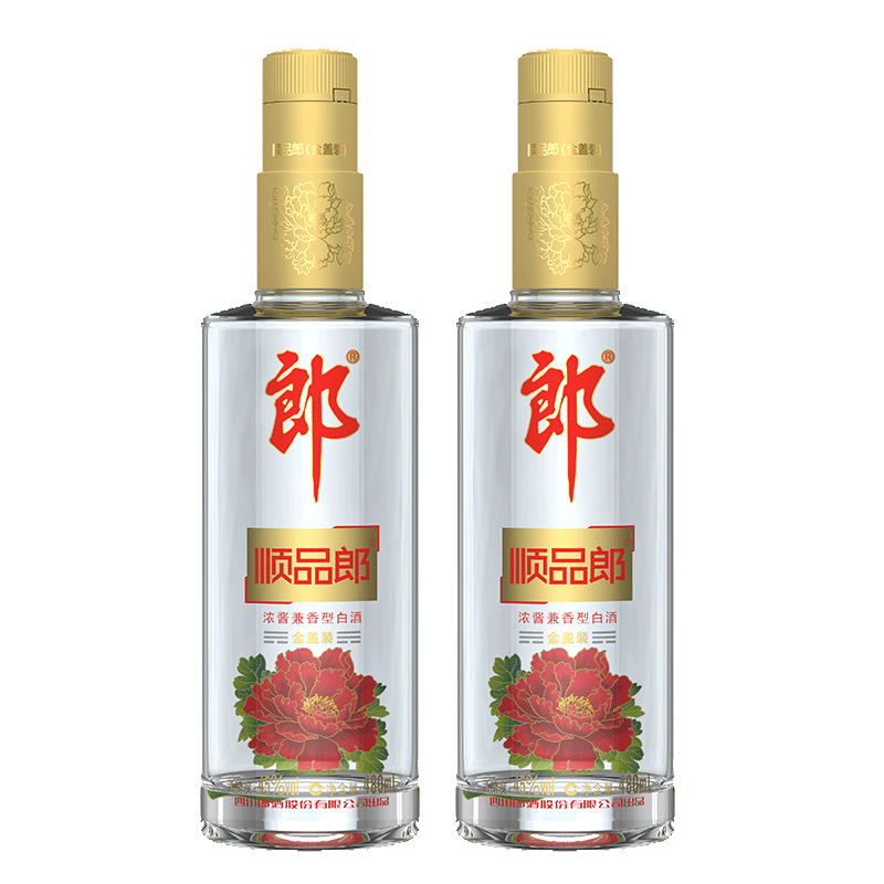 PLUS会员：LANGJIU 郎酒 顺品郎 金盖装 45﹪vol 兼香型白酒 480ml*2瓶 双瓶装 64.12