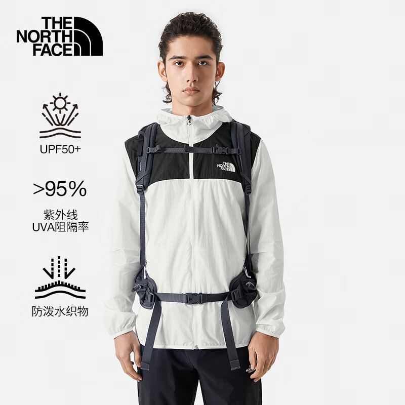 THE NORTH FACE 北面 防晒衣男户外防风夹克8AUS 雪峰白/KY4 M ￥199.5