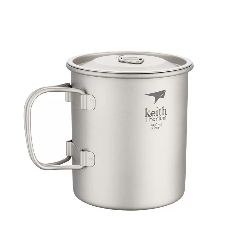 keith 铠斯 便携单层钛杯折叠纯钛水杯咖啡杯户外野餐杯子茶杯宽口马克杯 ￥91