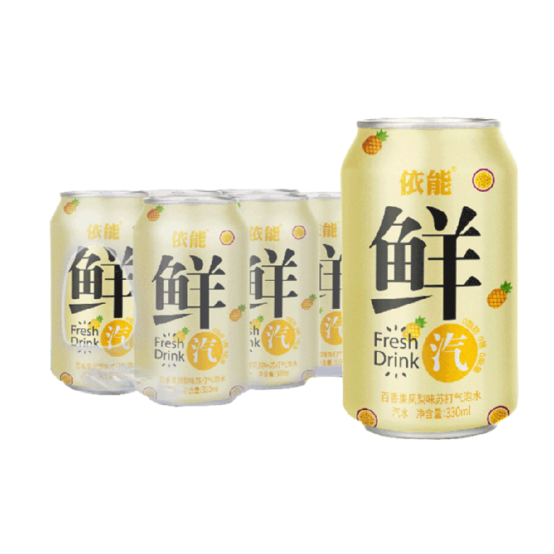 yineng 依能 百香果凤梨味苏打水330ml*6罐 ￥6.96