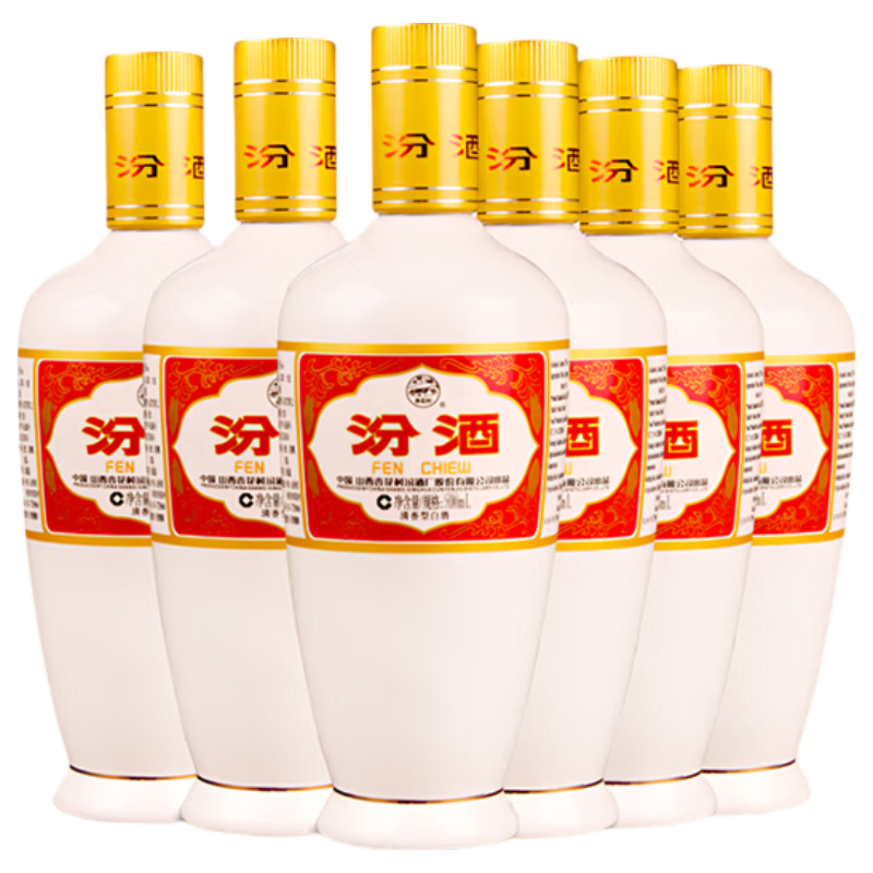 汾酒 出口白瓷 清香型 53度 500ml*6瓶 整箱装（非原箱） 343元
