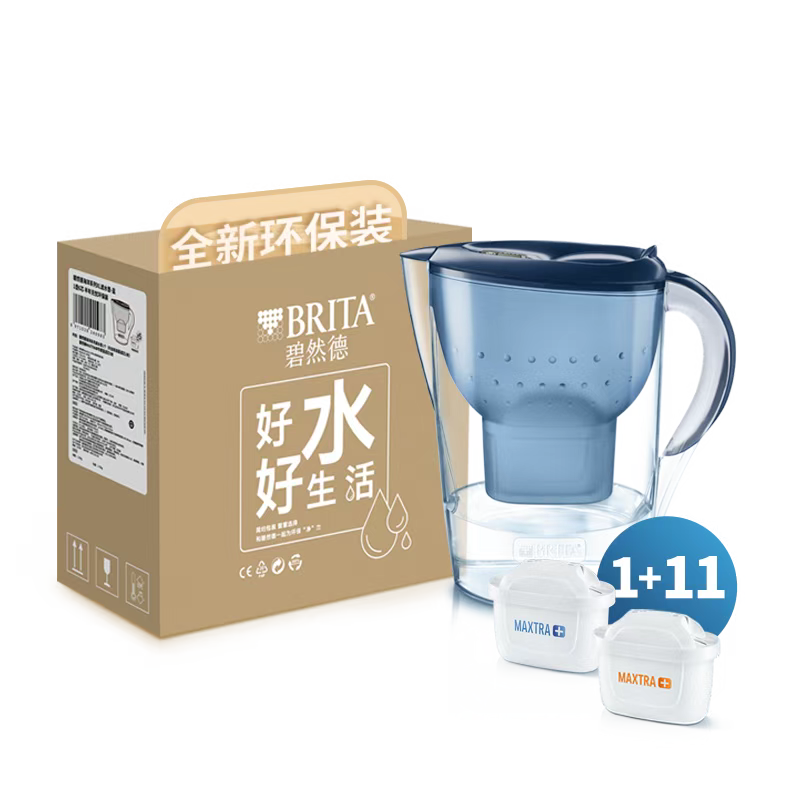 碧然德 BRITA 海洋系列滤水壶 去水垢专家版 11枚滤芯