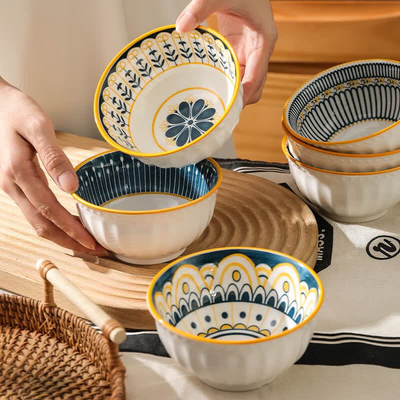 CERAMICS 北欧系列釉下彩 4.5英寸碗6个混装 25.3元包邮