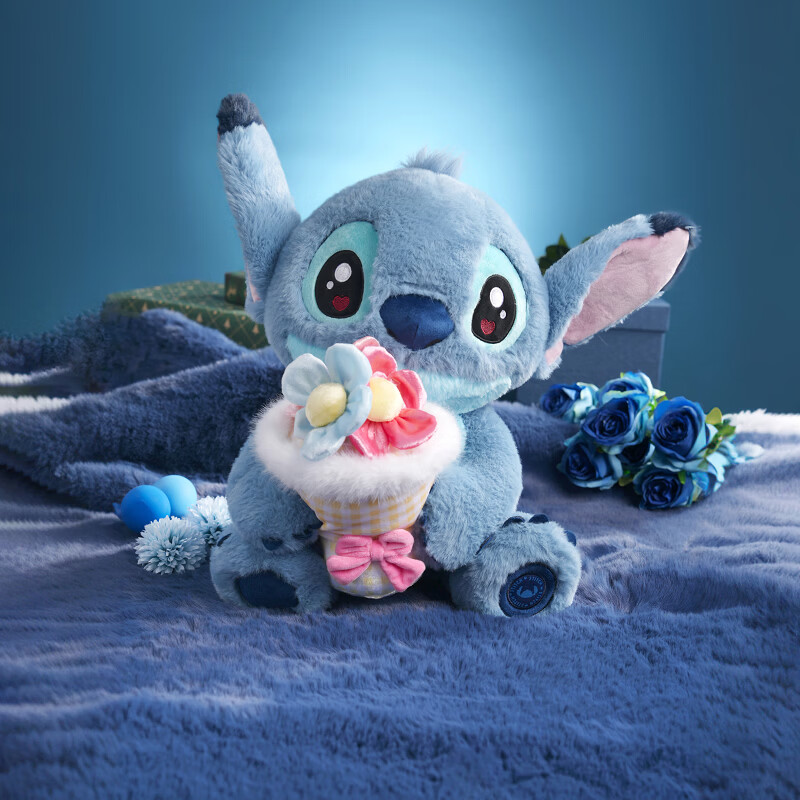 移动端、京东百亿补贴：迪士尼 告白花束 史迪奇公仔 31-40cm 148.9元