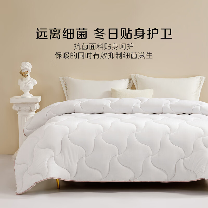 20点：水星家纺 卡罗芙七孔抗菌冬被 150cm×210cm 69元包邮