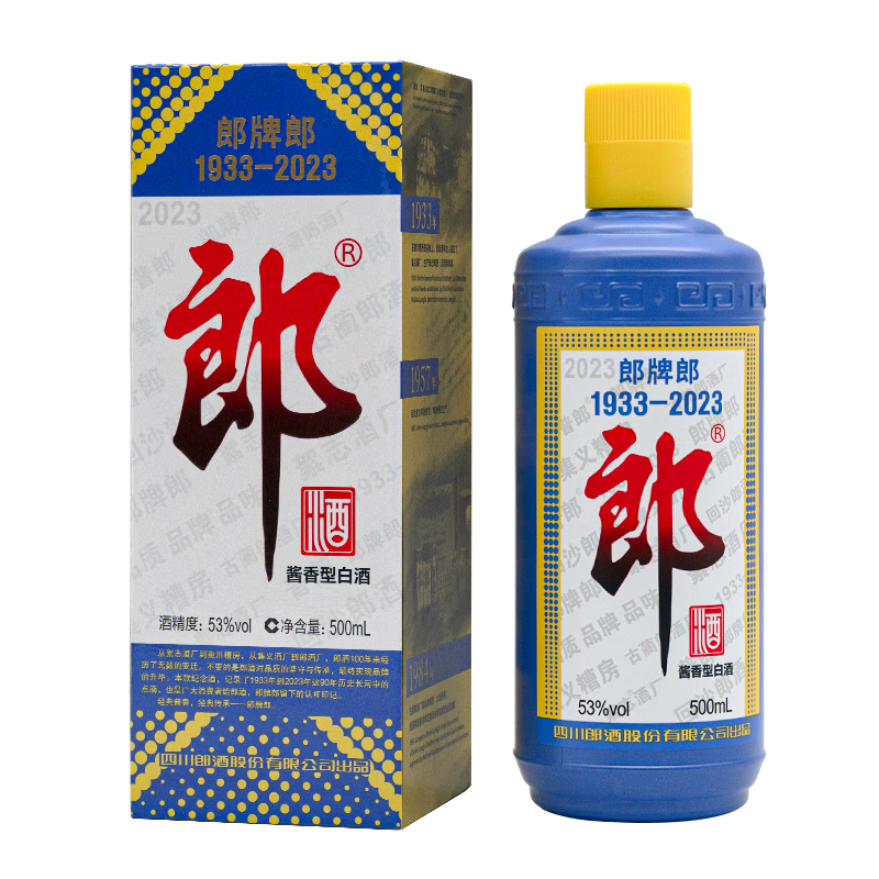 郎酒 2023年纪念版 53%vol 酱香型白酒 500ml 单瓶装 ￥187.9