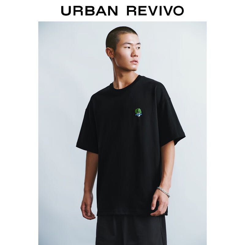 PLUS会员：URBAN REVIVO 趣味撞色短袖T恤 UMV440106 50.71元包邮（需用券）