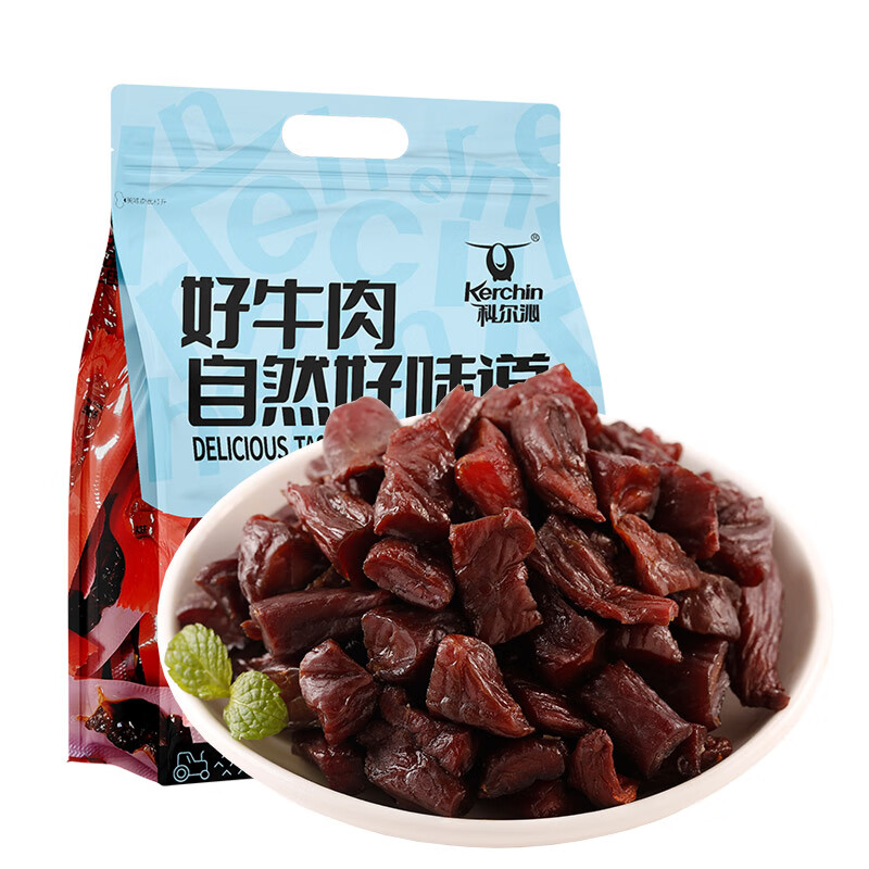 移动端、京东百亿补贴：科尔沁 手撕风干牛肉 辣味800g 小块肉干肉铺零食 