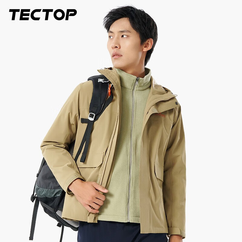 TECTOP 探拓 户外防风三合一冲锋衣 情侣款登山旅行加绒内胆防寒服 XL ￥157.91