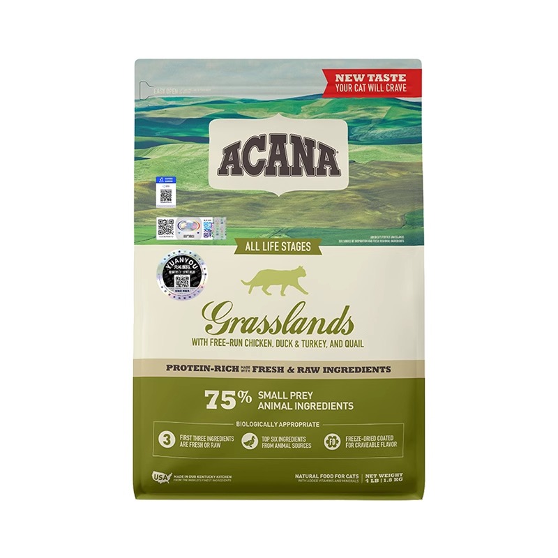 ACANA 爱肯拿 草原家禽猫粮 通用鸭肉味1.8kg24年11月 103.55元（需用券）