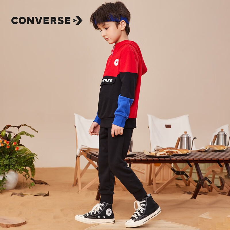 限尺码：CONVERSE 匡威 儿童连帽卫衣套装 68.21元 包邮（需用券）