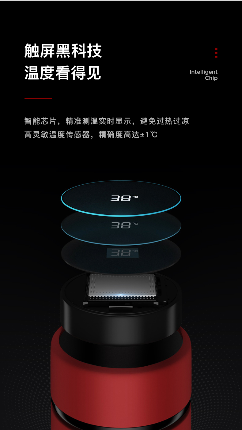 316医用级不锈钢，冷暖看得见：500ml 物生物 温感数显保温杯 双重优惠后29元包邮，赠贴纸1张 买手党-买手聚集的地方