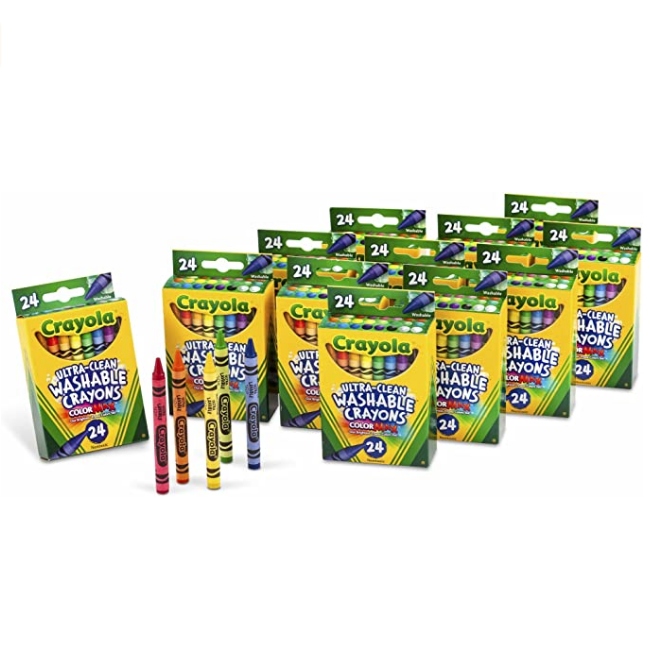 国际免邮月，Crayola 绘儿乐 可水洗蜡笔24支*12盒158.99元