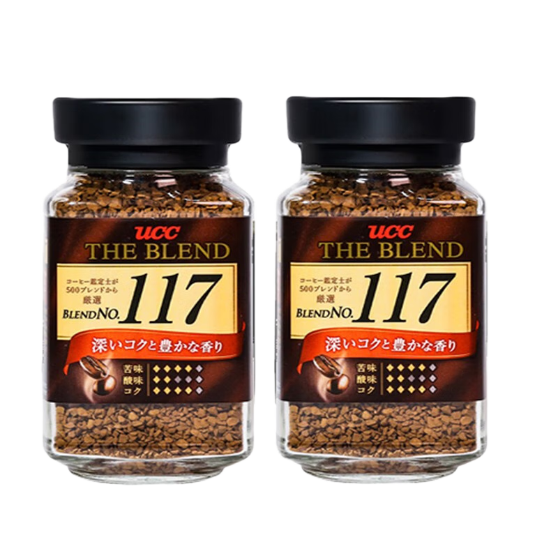 悠诗诗（UCC）117速溶黑咖啡粉 117两瓶180g 49.9元