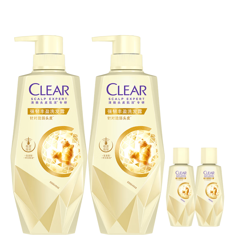 清扬 植觉头皮护理去屑洗发水 强韧蓬松型 380g+100g 72.66元（需用券）