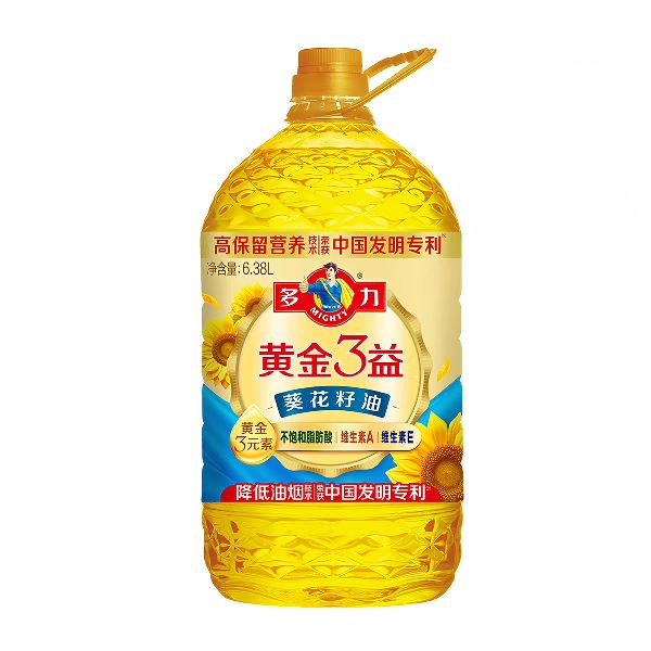 88VIP：多力 黄金3益葵花籽油 物理压榨 零反式脂肪酸 6.38L 64.22元