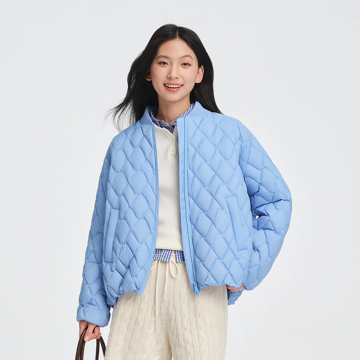 波司登 秋季女短款潮流感松弛风百搭时尚轻暖轻薄羽绒服棒球领外套 218元 - 美泡泡
