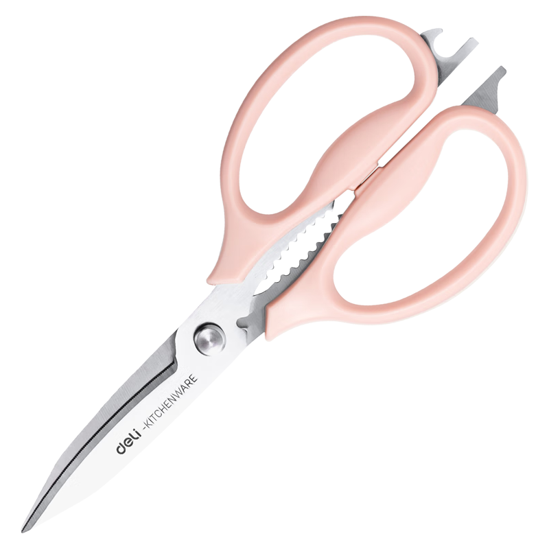 得力 食品级厨房剪刀 粉TJ18 190mm 6.9元