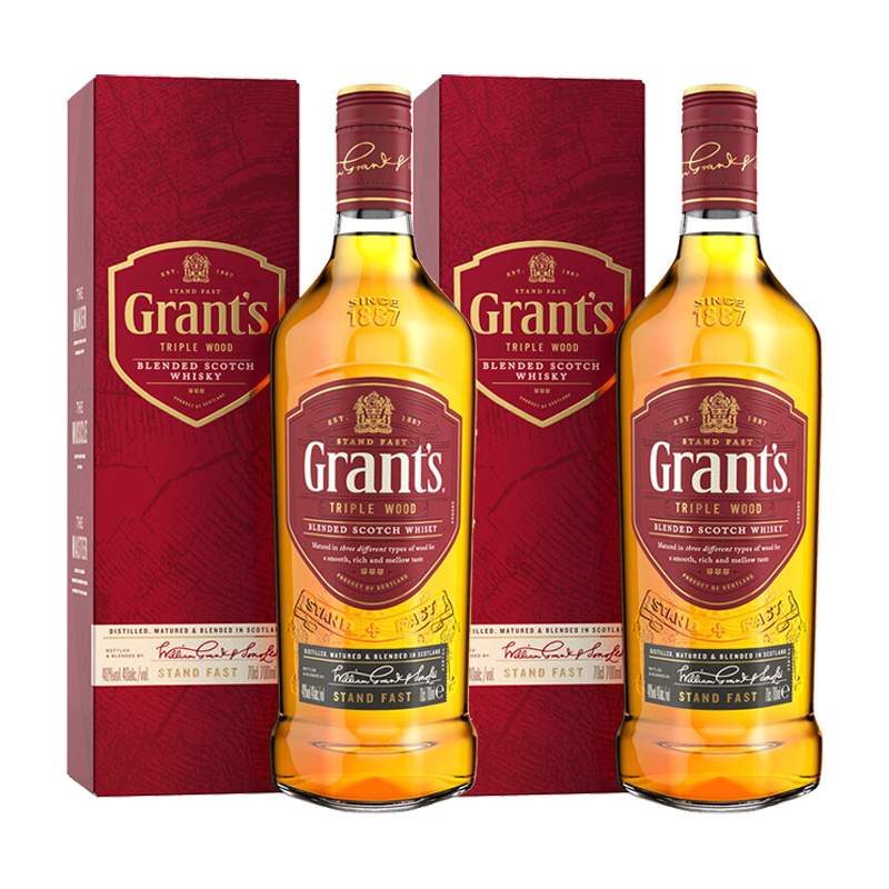 格兰 Grant's 三桶陈酿 苏格兰威士忌 700ml*2 149元（需用券）