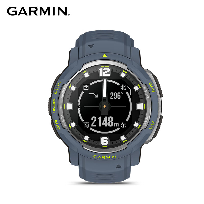 GARMIN 佳明 InstinctCrossover本能跨界指针式智能手表血氧心率运动版飓风蓝 2110