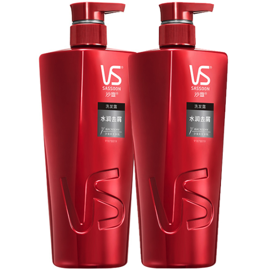 VS 沙宣 水润去屑洗发水男士女士通用洗500g*2大红瓶洗发水套装洗发露 64.8元