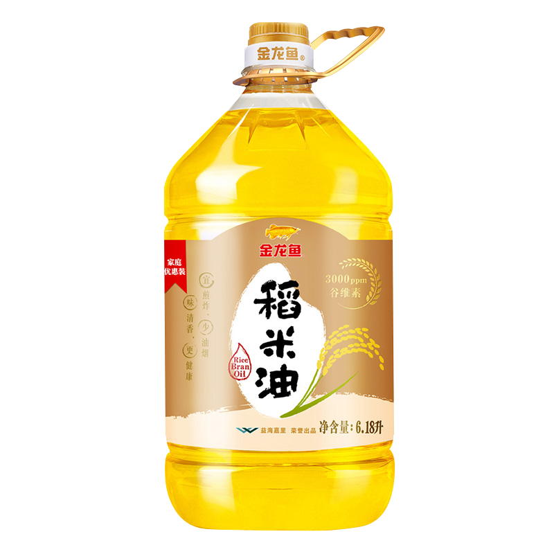 PLUS会员、京东百亿补贴：金龙鱼 食用油 非转基因 优+稻米油6.18L *3件 207.73