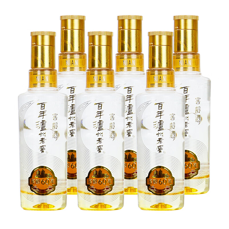 泸州老窖 窖龄60年 52度100ml*6瓶 浓香型白 ￥196