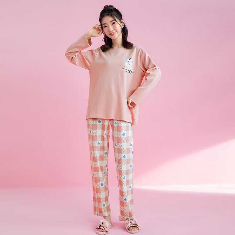 芬腾 女士100﹪纯棉 清新格纹家居服睡衣套装 53.1元(需领券)