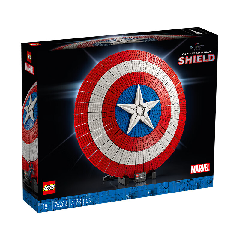 LEGO 乐高 积木拼装超级英雄76262美国队长盾牌18岁+玩具漫威圣诞礼物 1229元（