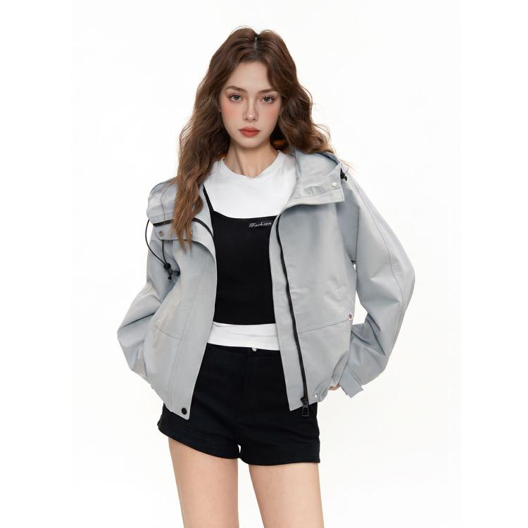 Dickies 酷帅连帽工装夹克女2026秋季新款休闲机能风抽绳宽松防风外套 332元 - 清风线报