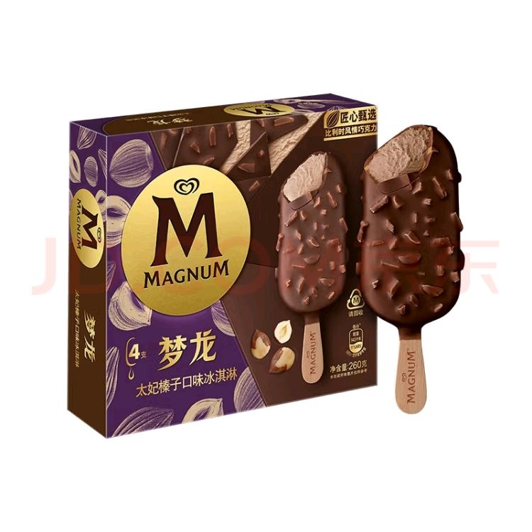 MAGNUM 梦龙 太妃榛子口味冰淇淋 65g*4支 19.91元（需买4件，需用券）