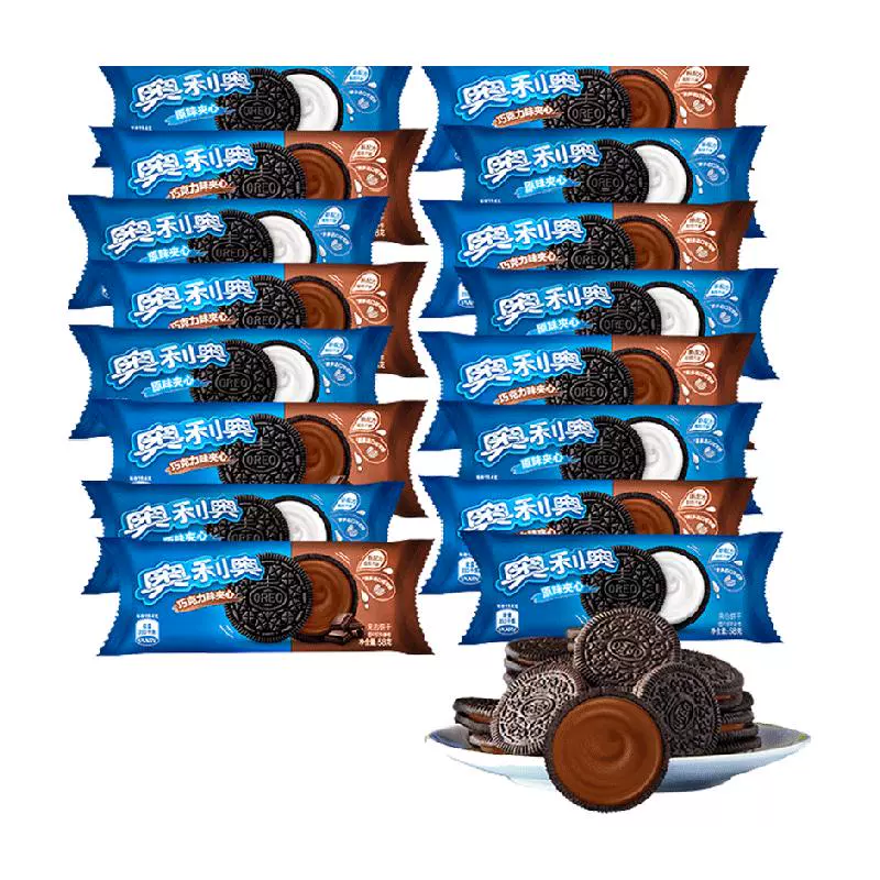 OREO 奥利奥 夹心饼干 原味巧克力味 48.5g*16包 共776g ￥25.3