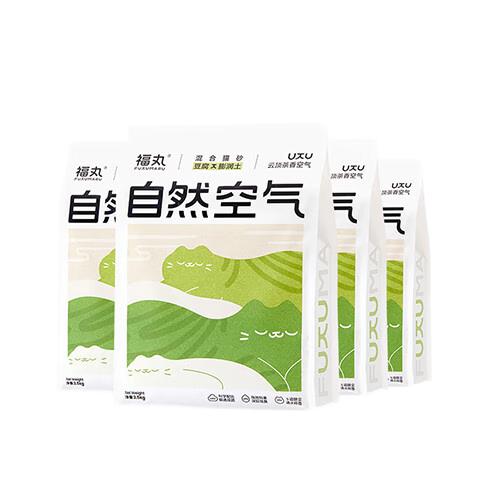88VIP：福丸 云顶茶香膨润土豆腐混合猫砂2.5kg×4袋除臭砂低尘不易粘底 35.35