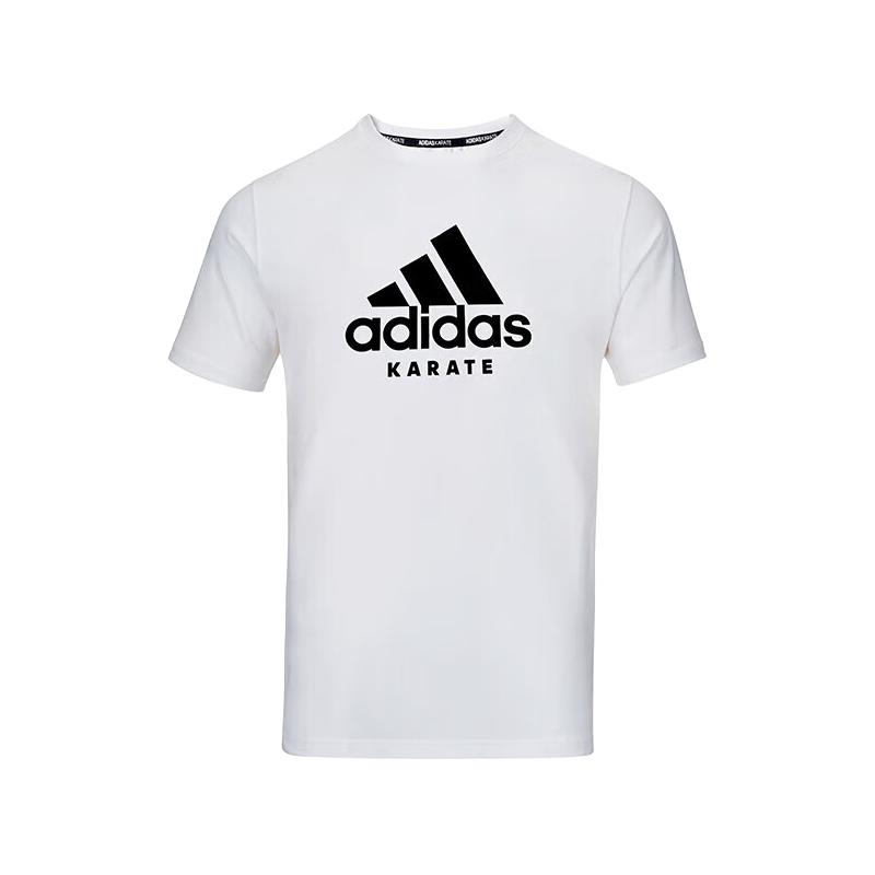 adidas 男装夏季透气舒适休闲运动宽松半袖上衣短袖ADICTK-WB 2XL 白黑 白黑-2 54