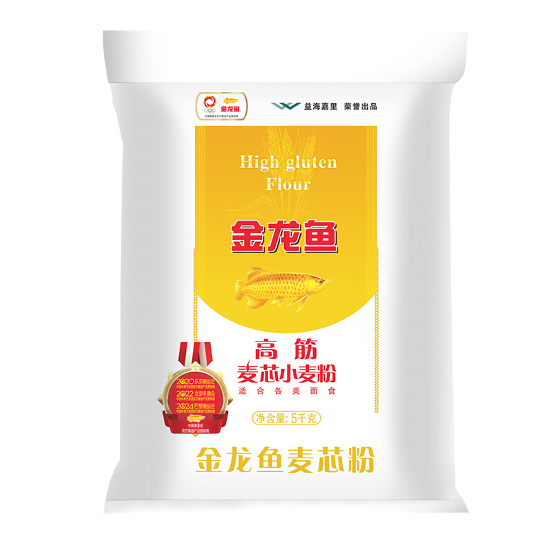 金龙鱼 高筋 麦芯小麦粉 5kg 18.81元