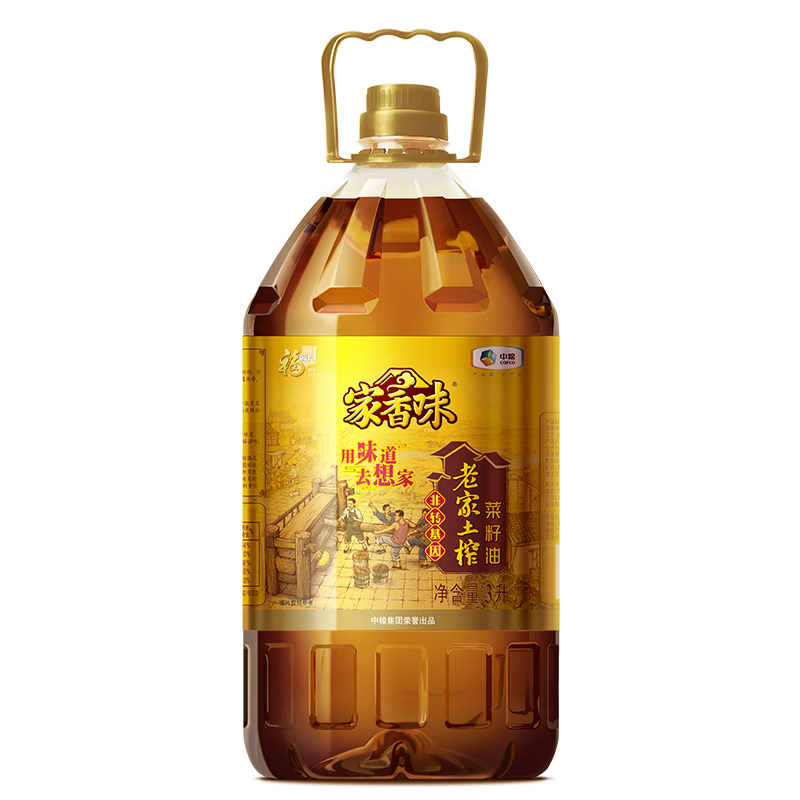 京东百亿补贴、PLUS会员：家香味 老家土榨菜籽油（非转基因）3L 食用油 中