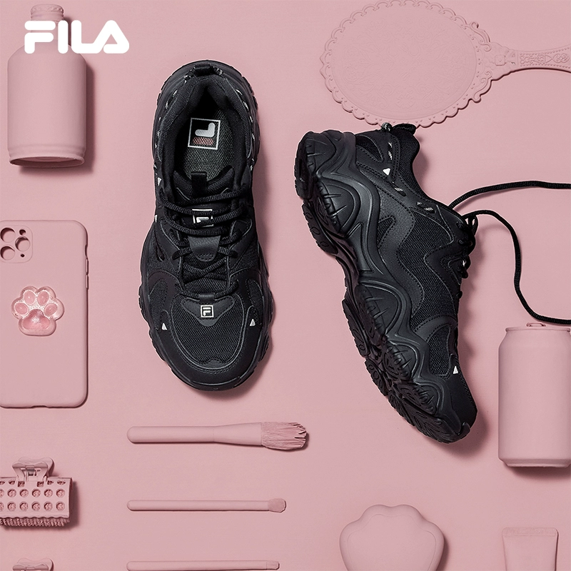 FILA 斐乐官方猫爪鞋4代女鞋老爹鞋黑色鞋子春季运动鞋休闲鞋男鞋 ￥579