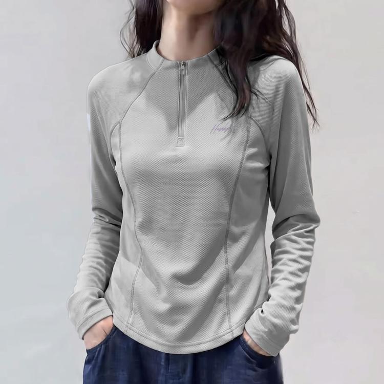 MJ STYLE 【速干透气】早秋女装上衣春秋速干透气运动休闲百搭女T恤G 63元
