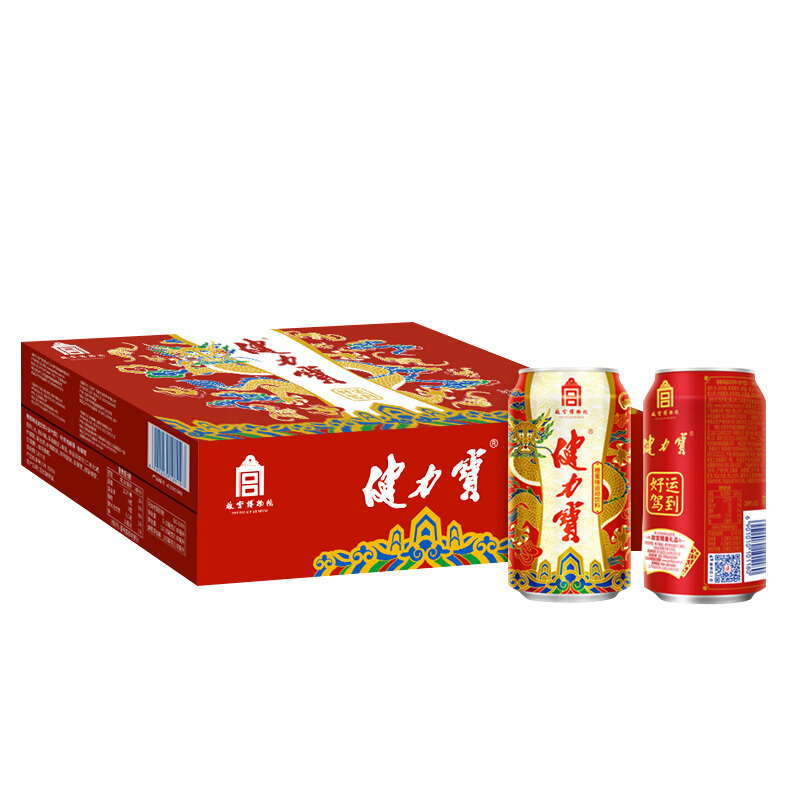 JIANLIBAO 健力宝 运动碳酸饮料含蜂蜜补充电解质橙蜜味330ml*24礼盒装送礼祥龙