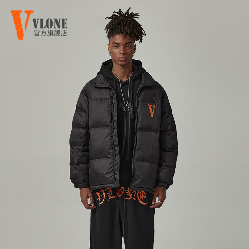 VLONE 美版 男女士羽绒服 哥特刺绣橙 369.5元