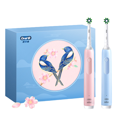 Oral-B 欧乐-B Pro4系列 Pro Ultra 电动牙刷 雾霾蓝+马卡龙粉 鹊桥礼盒 刷头*6 749