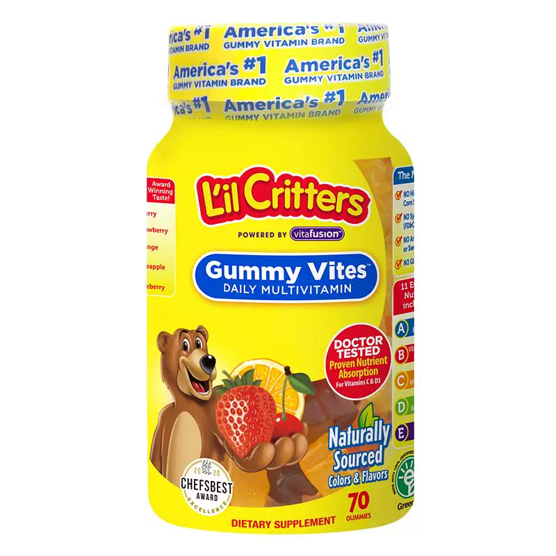 L'il Critters 儿童复合维生素小熊软糖 70粒 ￥36