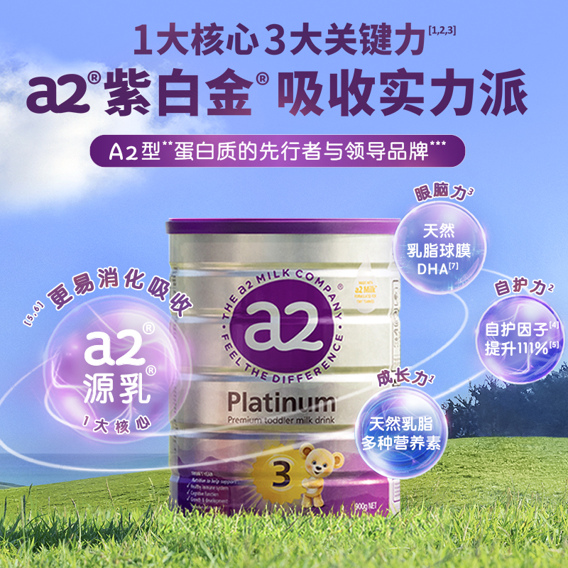 a2 三段幼儿配方奶粉3段A2蛋白1-4岁900g 198.93元