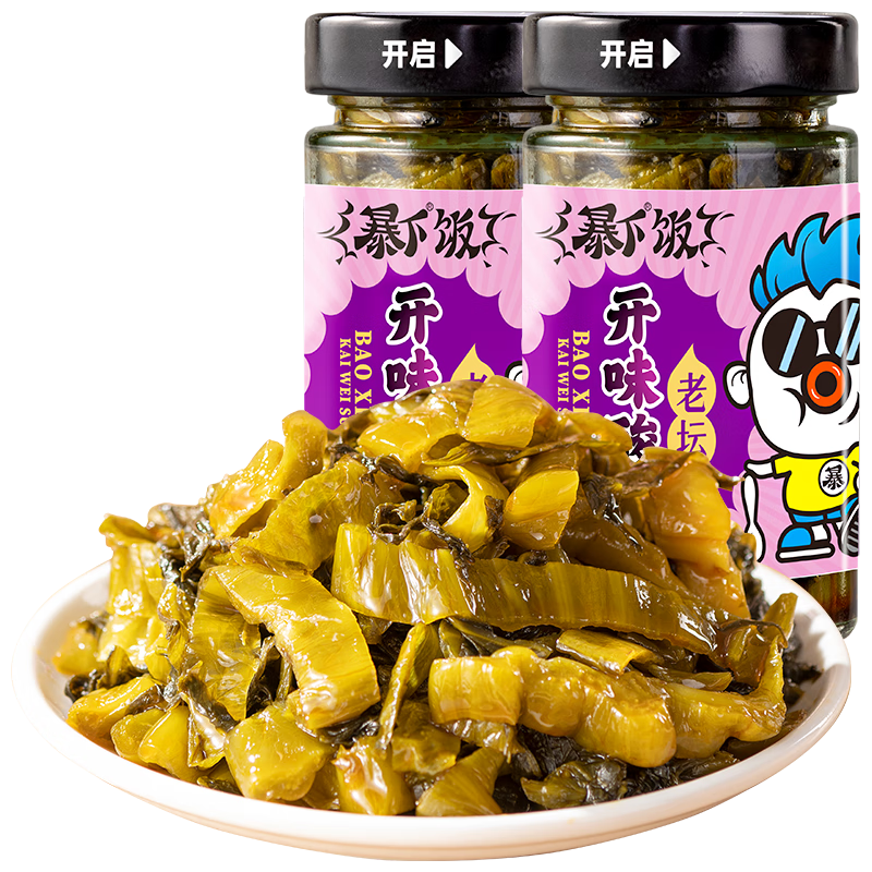 PLUS会员：吉香居 暴下饭 开味酸菜 200g*2 9.71元包邮（需用券）