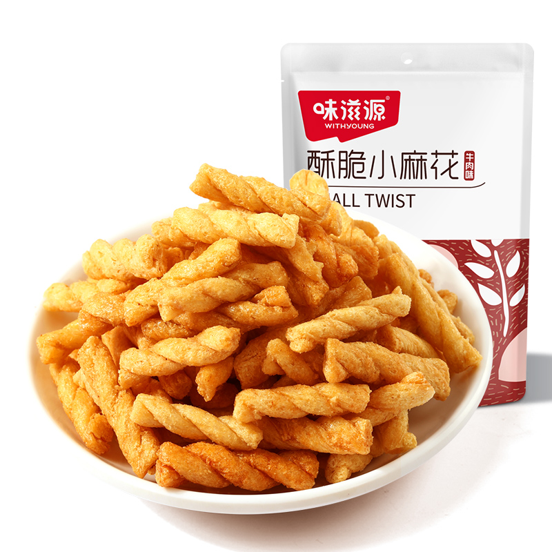 weiziyuan 味滋源 牛肉味小麻花40g*1袋+掌心脆干脆面15g*3袋+海苔味小麻花40g*1袋