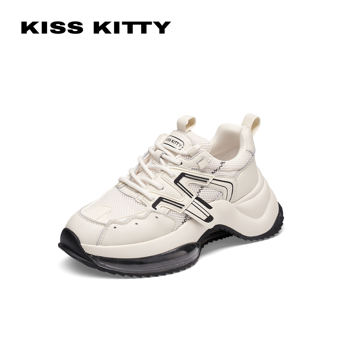 Kiss Kitty KISSKITTY老爹鞋女23新款透气网面休闲运动鞋气垫鞋子女厚底百搭 289.2