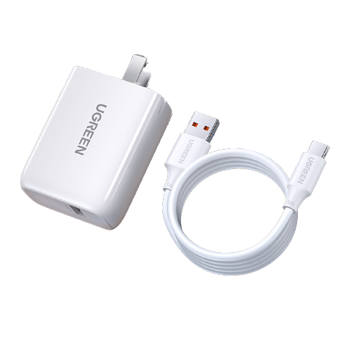 UGREEN 绿联 手机充电器 USB-A 22.5W 白色+1m数据线 线充套装 59.9元