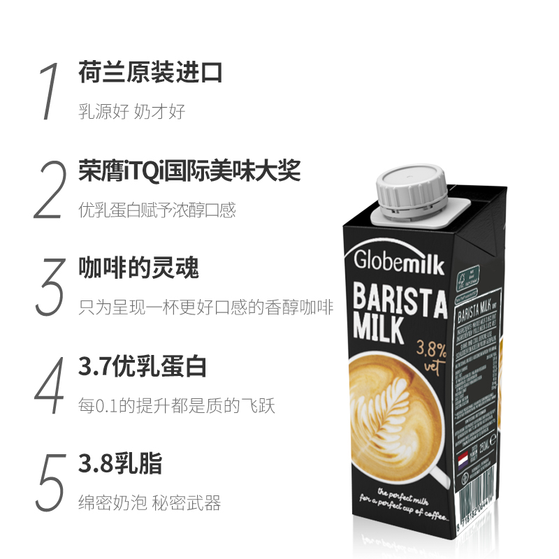 88VIP：Globemilk 荷高 荷兰进口荷高咖啡大师全脂纯牛奶3.8g250ml 18.9元