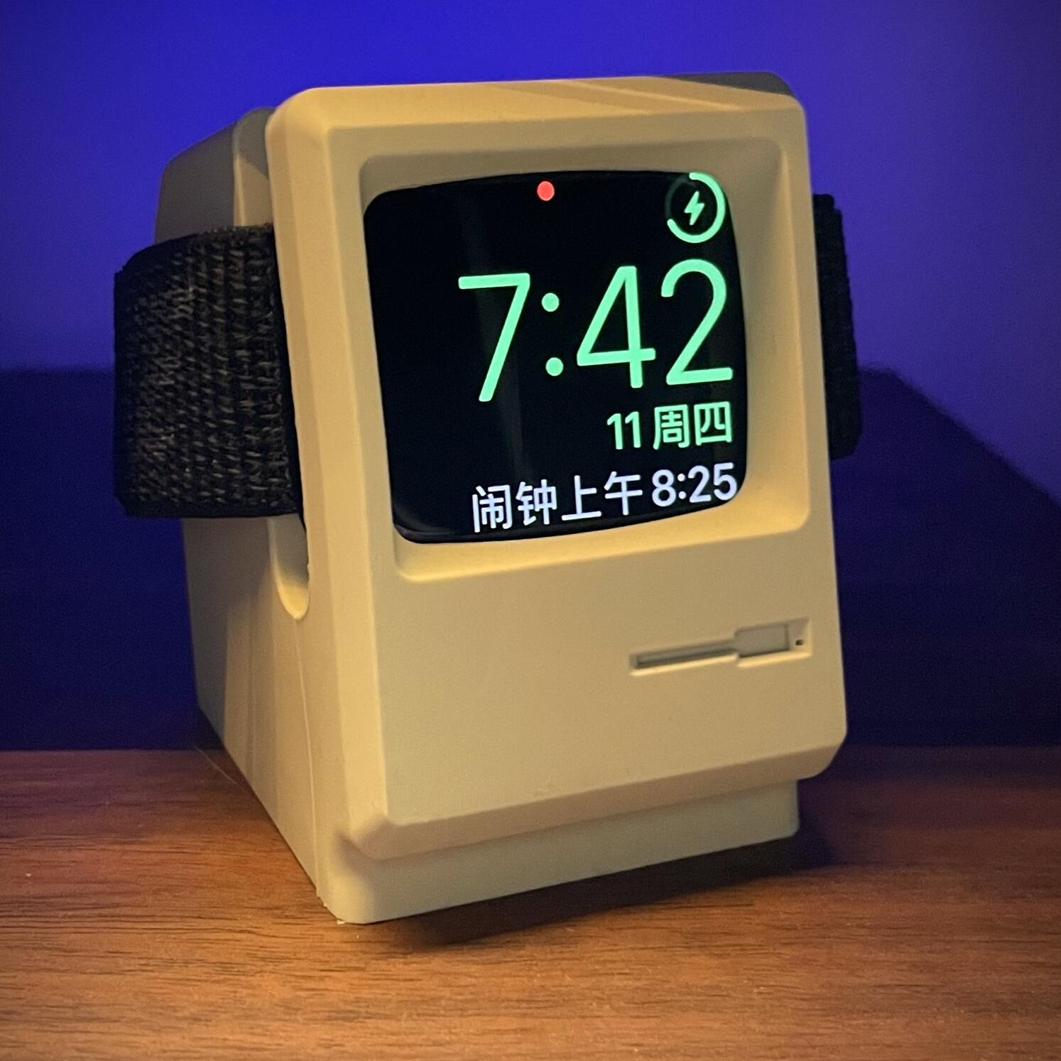 适用苹果Apple Watch手表SE8/9Series磁吸充电器支架iwatch ES7充电座桌面硅胶底座